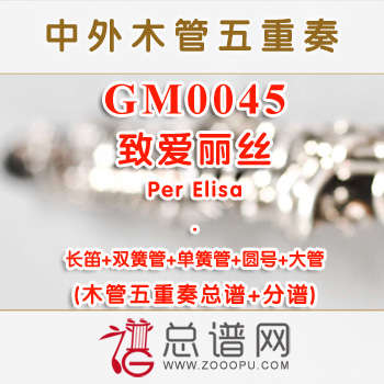 GM0045.致爱丽丝Per Elisa木管五重奏总谱+分谱