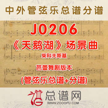 J0206.《天鹅湖》场景曲 舞剧版 柴科夫斯基 管弦乐总谱+分谱