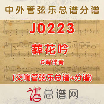 J0223.葬花吟 G调伴奏 管弦乐总谱+分谱