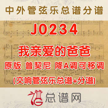 J0234.我亲爱的爸爸 普契尼 降A调可移调 管弦乐总谱+分谱