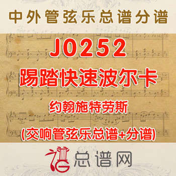 J0252.踢踏快速波尔卡 约翰施特劳斯 管弦乐总谱+分谱