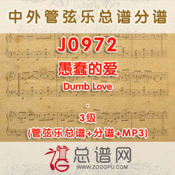 J0972W.愚蠢的爱Dumb Love 3级 管弦乐总谱+分谱+MP3
