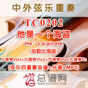 TC0202.他是一个海盗He's a pirate加勒比海盗 弦乐四重奏总谱+分谱+MP3