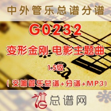 G0232.变形金刚 电影主题曲Theme from TRANSFORMERS 1.5级 交响管乐总谱+分谱+MP3