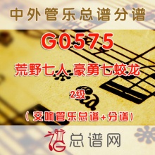 G0575.荒野七人 豪勇七蛟龙The Wild Westerns 2级 交响管乐总谱+分谱+MP3