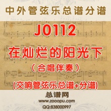 J0112.在灿烂的阳光下  降B调合唱伴奏可移调 管弦乐总谱+分谱