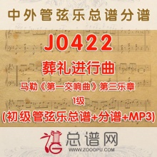 J0422.马勒《第一交响曲》第三乐章 葬礼进行曲 1级 管弦乐总谱+分谱+MP3