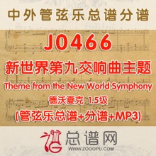 J0466.新世界 第九交响曲主题 德沃夏克 1.5级 管弦乐总谱+分谱+MP3