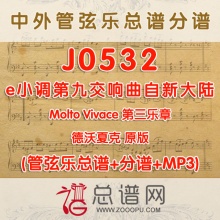 J0532.e小调第九交响曲自新大陆第三乐章 原版 德沃夏克 管弦乐总谱+分谱+MP3