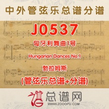J0537.匈牙利舞曲1号 Hungarian Dances No1 勃拉姆斯 管弦乐总谱+分谱