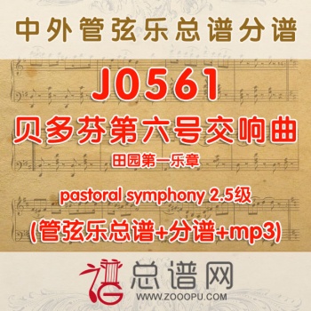J0561.贝多芬第六号交响曲田园第一乐章pastoral symphony 2.5级 管弦乐总谱+分谱+MP3