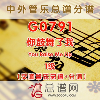 G0791.你鼓舞了我You Raise Me Up 1级 交响管乐总谱+分谱