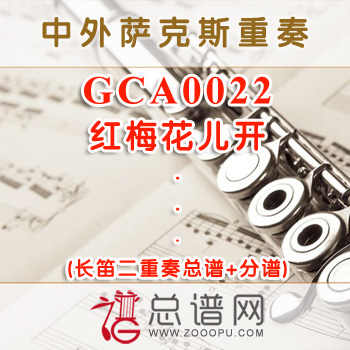 GCA0022.红梅花儿开 长笛二重奏总谱+分谱
