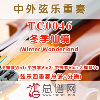 TC0046.冬季仙境 Winter Wonderland弦乐四重奏总谱+分谱