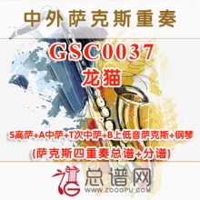 GSC0037.龙猫 SATBP萨克斯四重奏与钢琴总谱+分谱