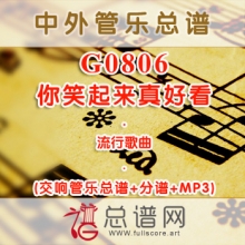 G0806.你笑起来真好看 交响管乐总谱+分谱+MP3