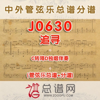 J0630.追寻 C转降D独唱伴奏 管弦乐总谱+分谱