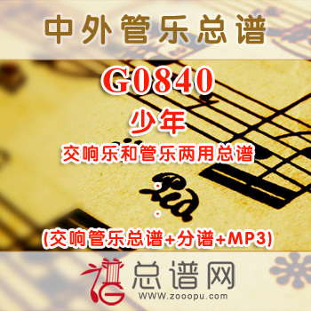 G0840.少年 交响乐和管乐两用总谱+分谱+MP3