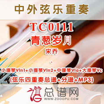 TC0111.青葱岁⽉ 宋乔 弦乐四重奏总谱+分谱+MP3