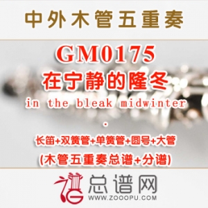 GM0175.在宁静的隆冬in the bleak midwinter木管五重奏总谱+分谱+MP3