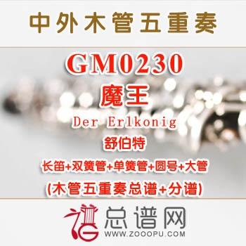 GM0230.魔王Der Erlkonig舒伯特 木管五重奏总谱+分谱+MP3