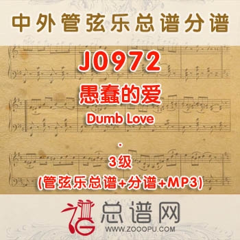 J0972W.愚蠢的爱Dumb Love 3级 管弦乐总谱+分谱+MP3