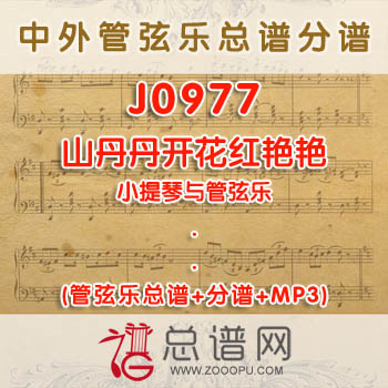 J0977.山丹丹开花红艳艳 小提琴与管弦乐总谱+分谱+MP3