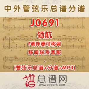 J0691.领航 F调伴奏可移调 管弦乐总谱+分谱