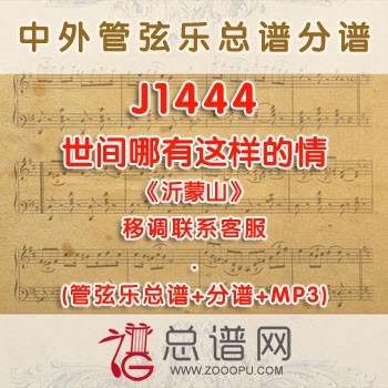 J1444W.世间哪有这样的情《沂蒙山》G调二重唱伴奏可移调 管弦乐总谱+分谱+MP3