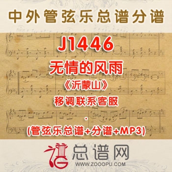 J1446W.无情的风雨《沂蒙山》降E调咏叹调伴奏可移调 管弦乐总谱+分谱+MP3