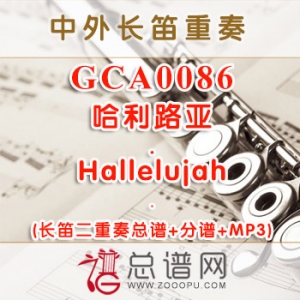 GCA0086.哈利路亚 Hallelujah长笛二重奏总谱+分谱+MP3