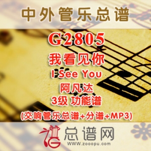 G2805.我看见你 See You 阿凡达 3级 功能谱 交响管乐总谱+分谱+MP3
